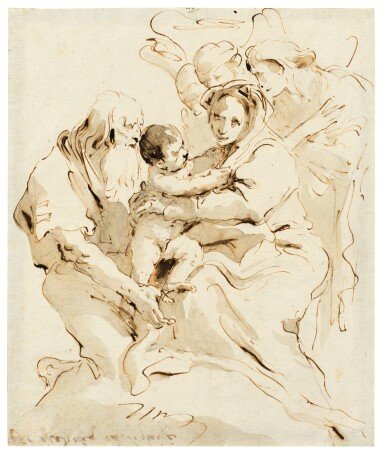 View full screen - View 1 of Lot 264. The Holy Family with Three Angels.