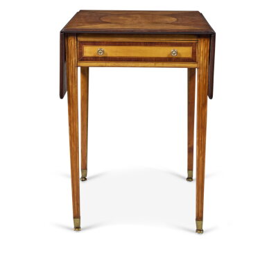View full screen - View 1 of Lot 210. A George III Satinwood Pembroke Table with Mahogany Crossbanding, Last Quarter 18th Century.