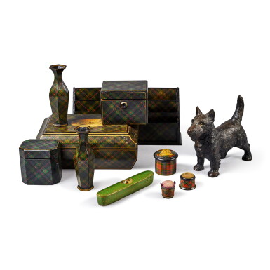 View full screen - View 1 of Lot 236. An Assorted Collection of Late Victorian Tartanware Objects, Last Quarter 19th Century.