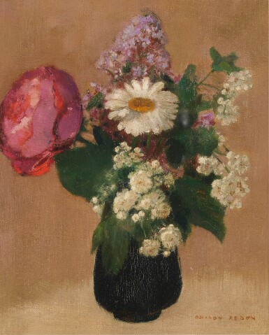 View full screen - View 1 of Lot 563. Bouquet de pivoines et lilas avec marguerite.