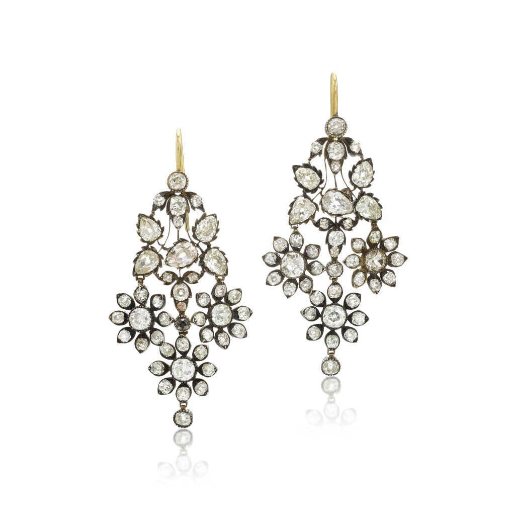 View full screen - View 1 of Lot 20. Diamond earrings.