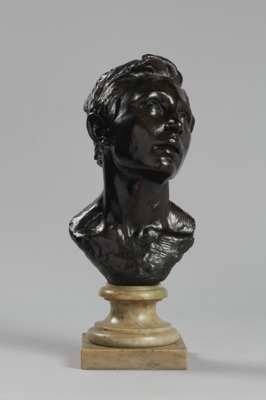 View full screen - View 1 of Lot 123. JULES DALOU | PORTRAIT BUST OF A YOUNG MAN.