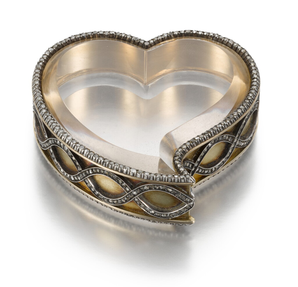 View full screen - View 1 of Lot 70. A Fabergé jewelled Silver-gilt rock crystal bonbonnière, St Petersburg, circa 1890.