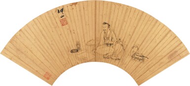 View full screen - View 1 of Lot 9022. 王問 覓句圖|Wang Wen, Literati .