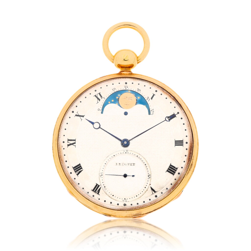 View full screen - View 1 of Lot 160. A fine gold pocket chronometer with moon phases Circa 1840, no. 873.
