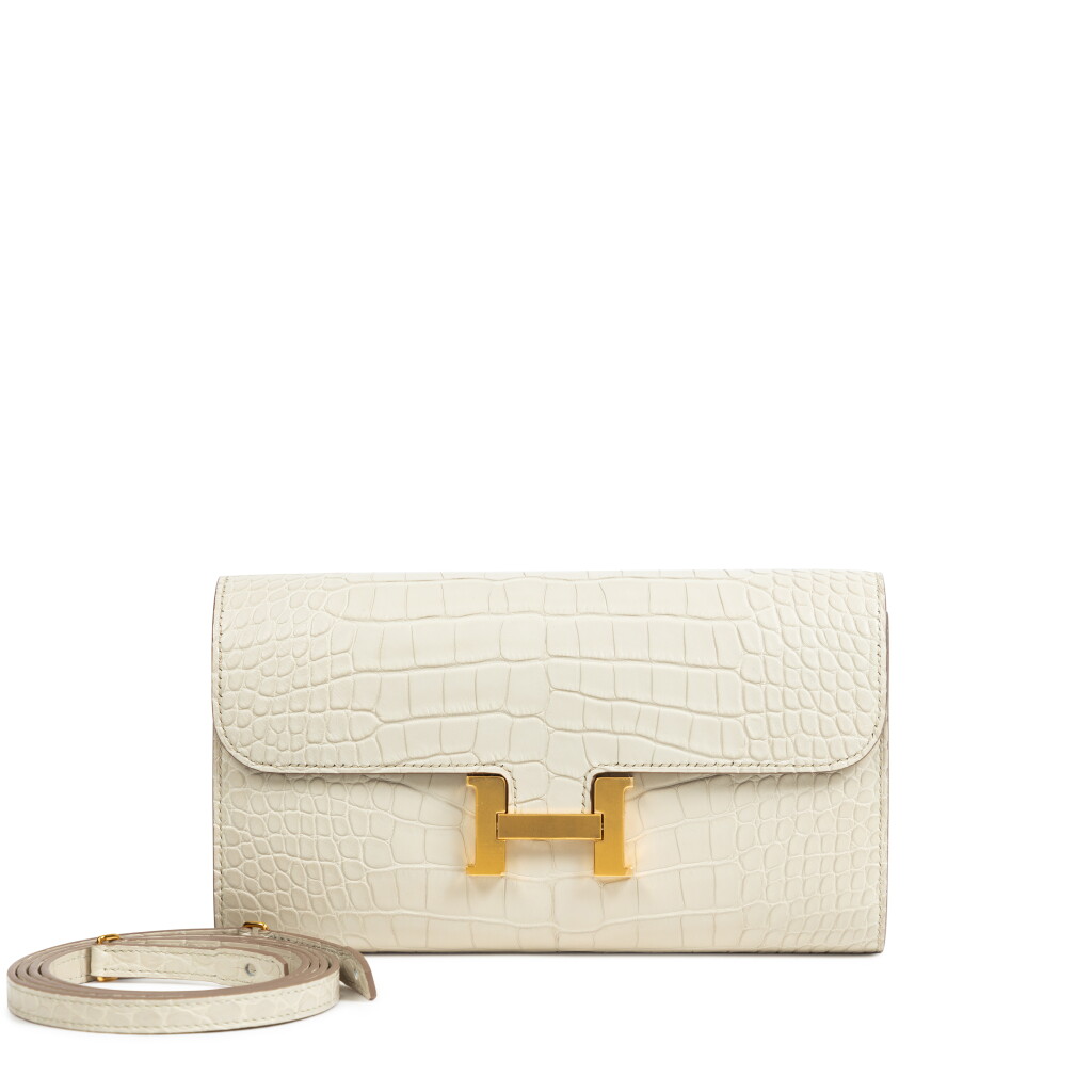 View full screen - View 1 of Lot 338. Béton Matte Mississippiensis Alligator Constance-To-Go Gold Hardware, 2025.