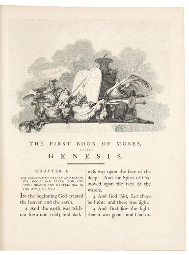View full screen - View 1 of Lot 187. (Bible in English) | The Macklin Bible—first printing of this edition.