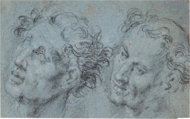 View full screen - View 1 of Lot 16. Study of two heads.