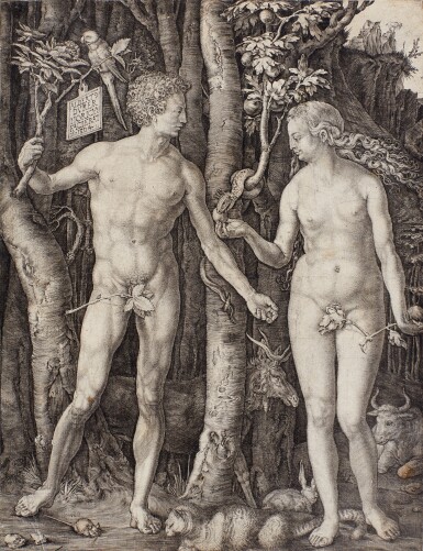 View full screen - View 1 of Lot 506. Adam and Eve (B. 1; M., Holl. 1).