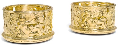 View full screen - View 1 of Lot 45. A PAIR OF ELIZABETH II SILVER-GILT WINE COASTERS, RUNDELL, BRIDGE & RUNDELL, LONDON, 2007.