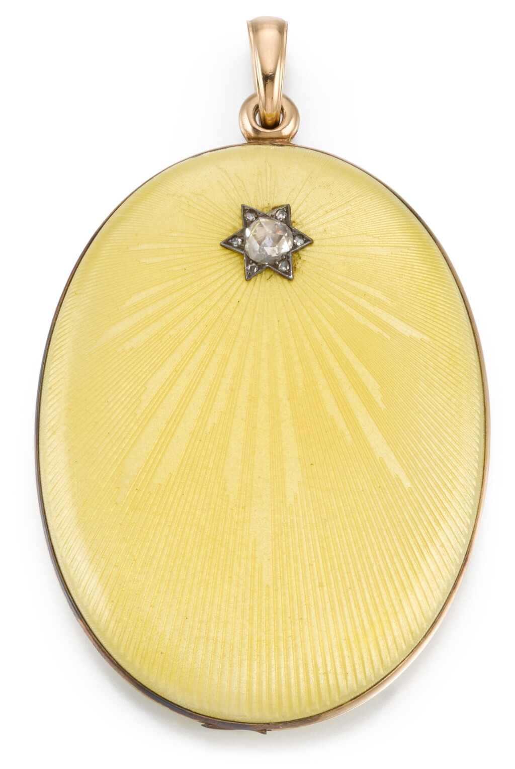 View full screen - View 1 of Lot 26. A large Fabergé jewelled gold and guilloché enamel locket, workmaster Henrik Wigström, St Petersburg, 1904.