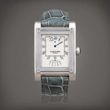 View full screen - View 1 of Lot 439. Tank à vis 'CPCP', reference 2554 Montre bracelet en or blanc avec date | White gold wristwatch with date Vers 2007 | Circa 2007.