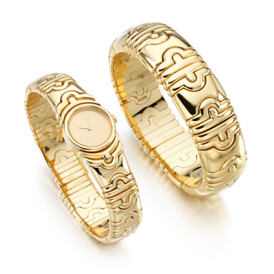 View full screen - View 1 of Lot 10. Bracelet and watch, 'Parantesi'.