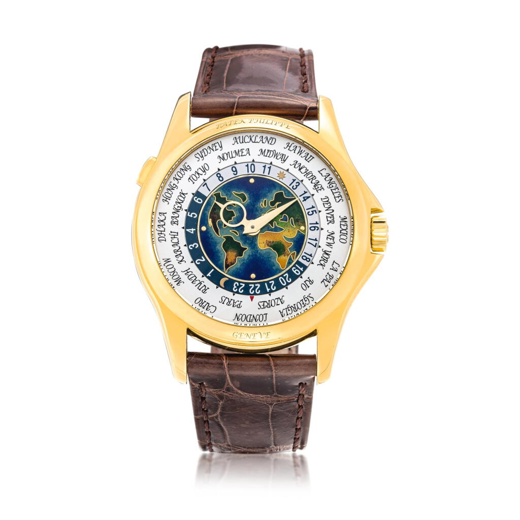 View full screen - View 1 of Lot 2233. Reference 5131-014 | A yellow gold world time wristwatch with cloisonné enamel dial, Circa 2013 | 百達翡麗 | 型號5131-014 | 黃金世界時間腕錶,備掐絲琺瑯錶盤,約2013年製.