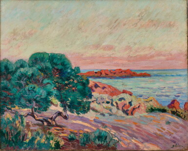 View full screen - View 1 of Lot 527. Armand Guillaumin 阿芒·吉約曼 | Agay, ile Besse, soleil couchant 阿蓋,貝斯島,夕陽.