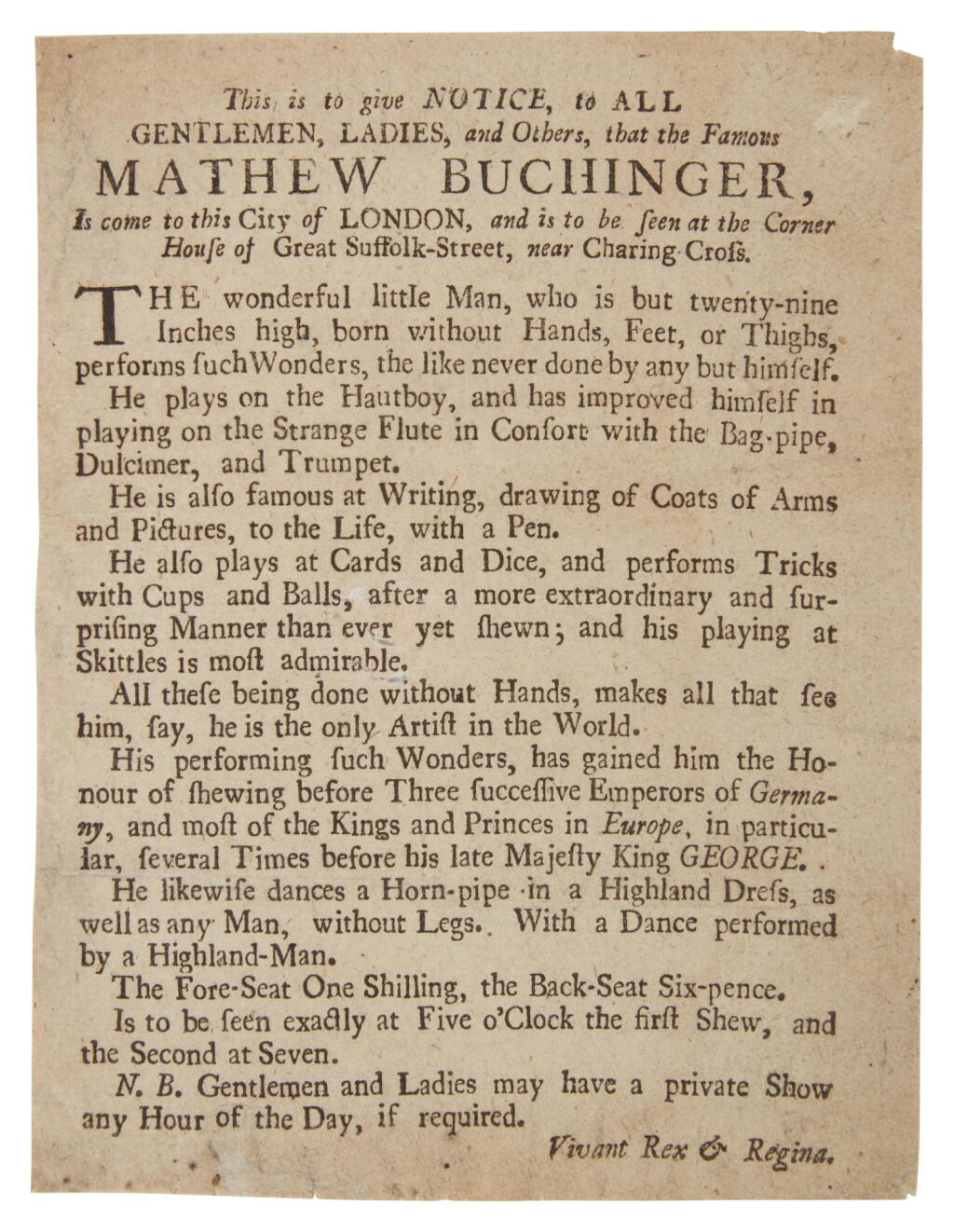 View full screen - View 1 of Lot 121. (Buchinger, Matthias) | Buchinger returns to London.