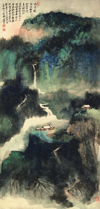 View full screen - View 1 of Lot 3114. ZHANG DAQIAN (CHANG DAI-CHIEN) 張大千 | ON ROUTE SWITZERLAND-AUSTRIA 瑞奧道中寫景.