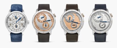 View full screen - View 1 of Lot 8854. Le Régulateur and Le Régulateur II, Reference 85237 and 85246 | A set of four limited edition stainless steel wristwatches with regulator dials, Circa 2020, 2024 and 2025.