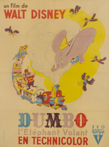 View full screen - View 1 of Lot 19. DUMBO / DUMBO L' ELEPHANT VOLANT (1941) POSTER, FRENCH.