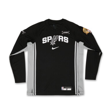 View full screen - View 1 of Lot 33. De’Aaron Fox San Antonio Spurs 2026 NBA Finals Game Worn Warmup Top.