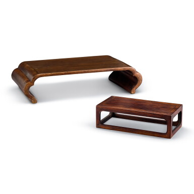 View full screen - View 1 of Lot 521. Two hardwood stands Qing dynasty | 清 硬木几兩件.