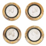 A set of four marble medallions, in antique style