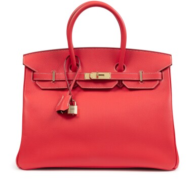 View full screen - View 1 of Lot 632. Limited Edition Rose Jaipur Epsom and Gold Candy Birkin 35 Permabrass Hardware, 2012.