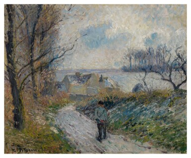 View full screen - View 1 of Lot 18. CAMILLE PISSARRO | EFFET DE NEIGE À OSNY, "LA FERME À NOËL".
