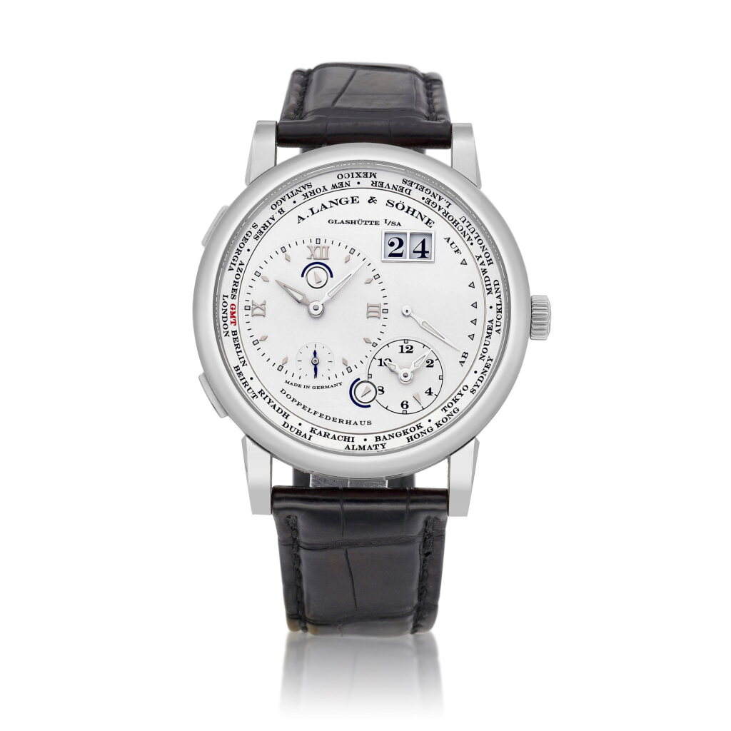 View full screen - View 1 of Lot 2142. Lange 1 Time Zone, Reference 116.039 | A white gold world time wristwatch with digital date display, power reserve and day and night indication, Circa 2014 | 朗格 | Lange 1 Time Zone 型號116.039 | 白金世界時間腕錶,備數位日期、動力儲備及晝夜顯示,約2014年製.