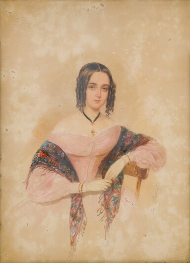 View full screen - View 1 of Lot 310. Portrait of a Young Lady in Pink.