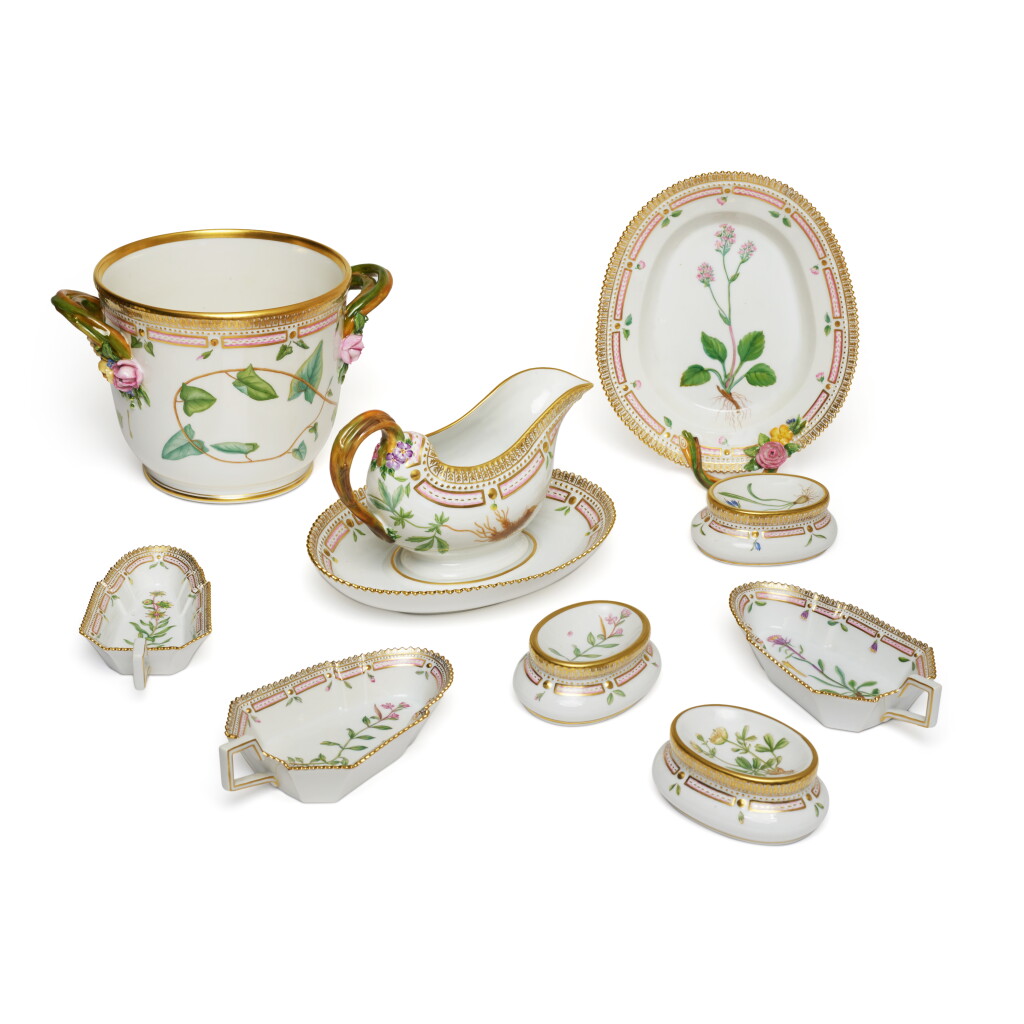 View full screen - View 1 of Lot 1311. A Group of Royal Copenhagen 'Flora Danica' Wares, Modern.