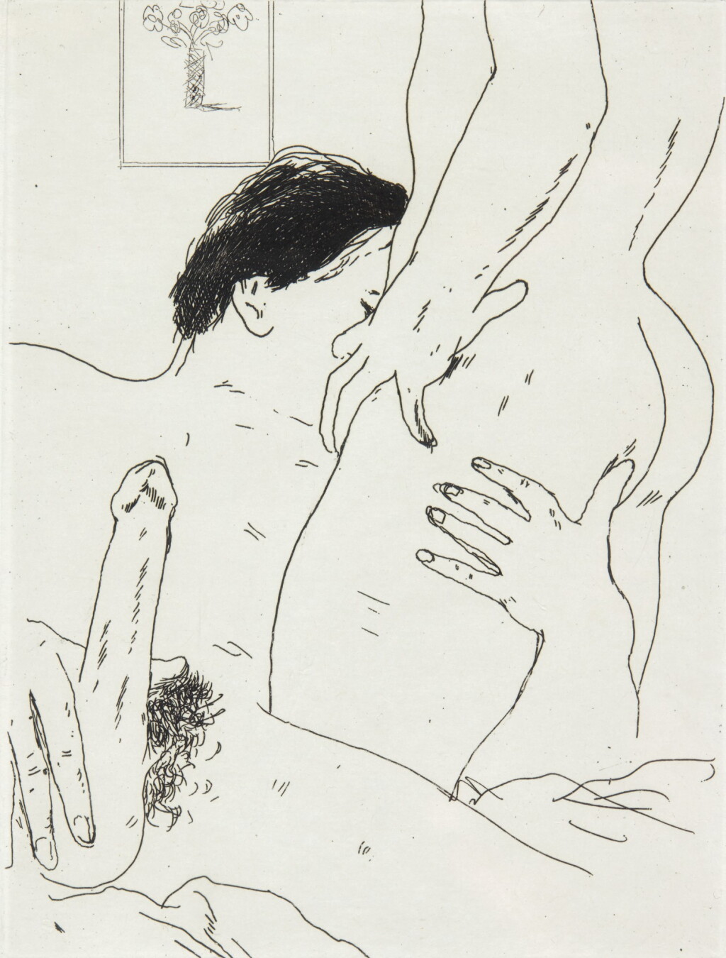 View full screen - View 1 of Lot 43. DAVID HOCKNEY | AN EROTIC ETCHING (SCOTTISH ARTS COUNCIL 172).