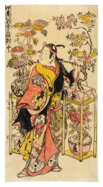 Nishimura Shigenobu (active circa 1729-39) | The actor Ogino Isaburo in the role of an Itinerant Flower Vendor | Edo period, early 18th century
