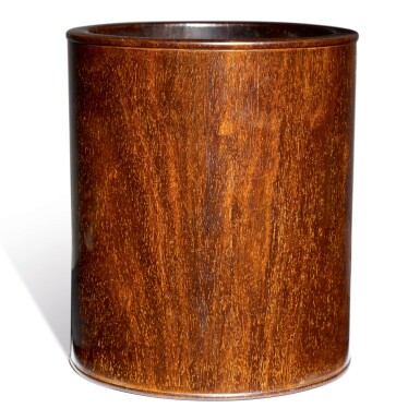View full screen - View 1 of Lot 207. A 'zitan' brushpot (Bitong) Qing dynasty, 18th century | 清十八世紀 紫檀筆筒.