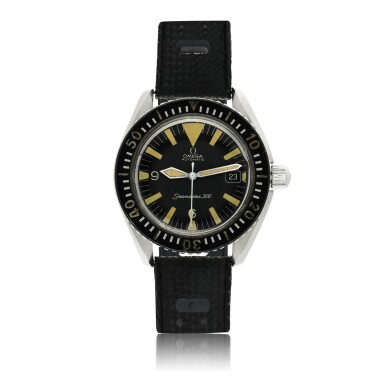 View full screen - View 1 of Lot 100. OMEGA | SEAMASTER 300, A STAINLESS STEEL AUTOMATIC CENTER SECONDS WRISTWATCH WITH DATE CIRCA 1967.