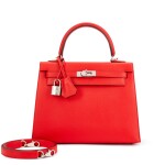 Rouge de Coeur Epsom Kelly 25 Sellier Palladium Hardware, 2019