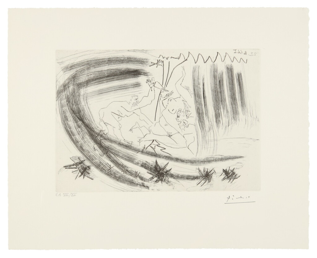 View full screen - View 1 of Lot 91. PABLO PICASSO | AU THÉÂTRE: MEURTRE (B. 1419; BA. 1447).