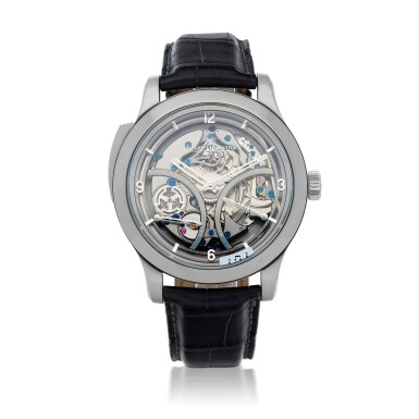 View full screen - View 1 of Lot 441. Master Minute Repeater, Ref. 151.T.67.S Limited edition titanium semi-skeletonized minute repeating wristwatch with power reserve and torque indication Circa 2006 | 積家 151.T.67.S型號「Master Minute Repeater」限量版鈦金屬半鏤空三問腕錶備動力儲存及扭矩力顯示,年份約2006.