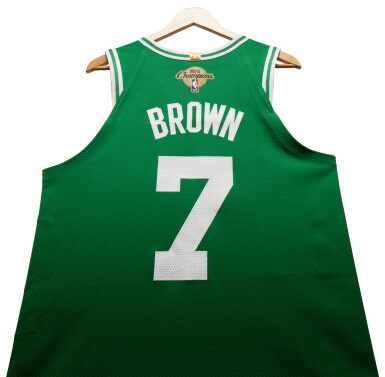 View full screen - View 1 of Lot 6. Jaylen Brown Boston Celtics 2024-2025 Kia NBA Tip-Off Game Worn Icon Edition Jersey | Tied NBA Team Record For 3s Made in a Game.