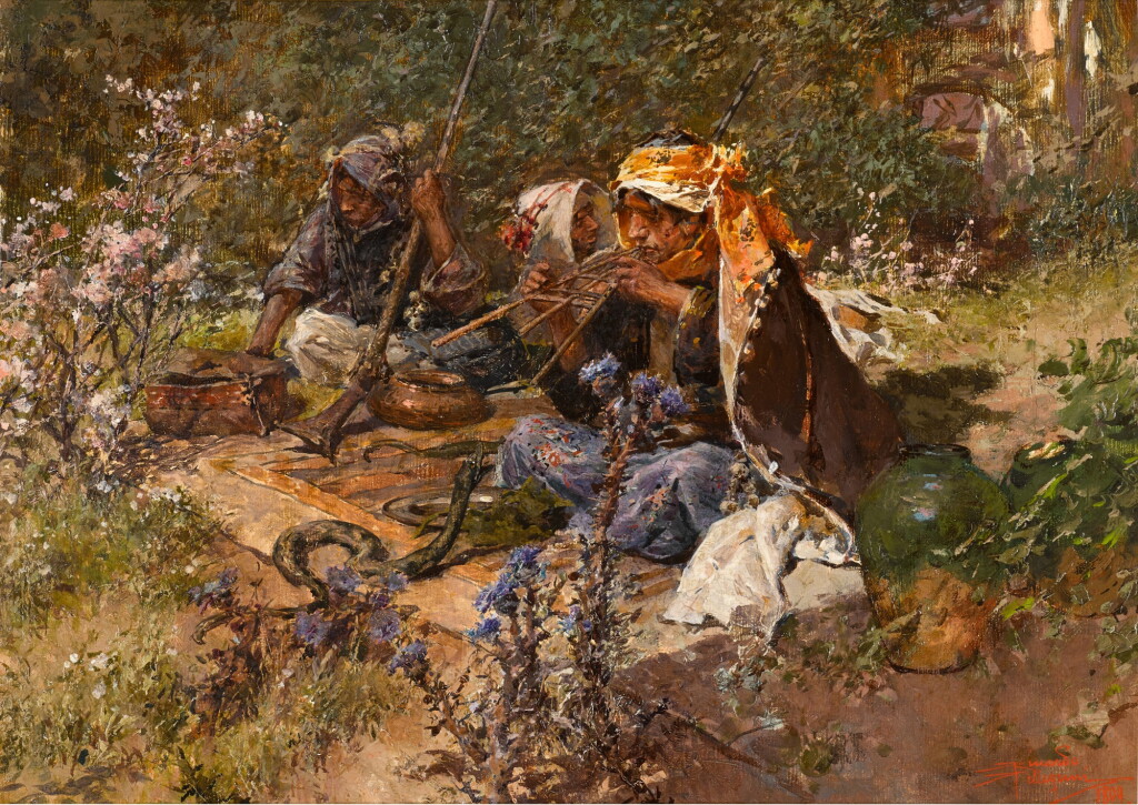 View full screen - View 1 of Lot 40. The Snake Charmer, Morocco.