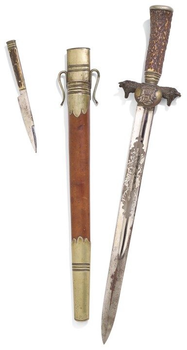 View full screen - View 1 of Lot 106. AN IMPERIAL PRESENTATION HUNTING SWORD, BY STANISLAUS STRIBERNY, VIENNA, CIRCA 1890.