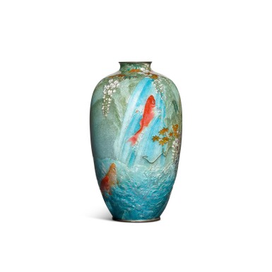 View full screen - View 1 of Lot 104. A Ginbari enamel vase | Sealed Kume (Kumeno Teitaro, 1865-1939) | Meiji period, late 19th century.