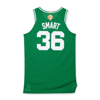 View full screen - View 1 of Lot 120. Marcus Smart Boston Celtics 2022 NBA Finals Game Worn Icon Edition Jersey | Game 2.