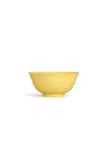 View full screen - View 1 of Lot 3619. A rare yellow-glazed bowl, Mark and period of Zhengde | 明正德 黃釉盌 《大明正德年製》款.