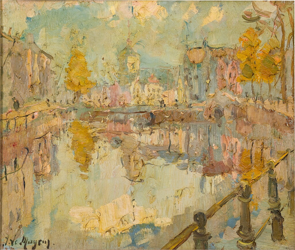 View full screen - View 1 of Lot 739. Adrien Jean Le Mayeur de Merprès 勒邁耶 | View at a Canal 運河的景色.