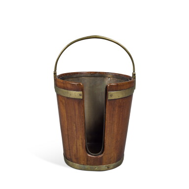 View full screen - View 1 of Lot 356. A George III Brass-Bound Mahogany Plate Bucket, Circa 1800.
