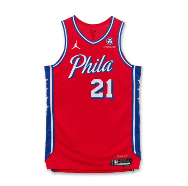 View full screen - View 1 of Lot 13. Joel Embiid Philadelphia 76ers 2024-2025 Game Worn Statement Edition Jersey .
