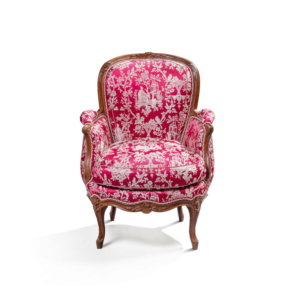 View full screen - View 1 of Lot 618. A Louis XV walnut bergère en gondole, circa 1760.
