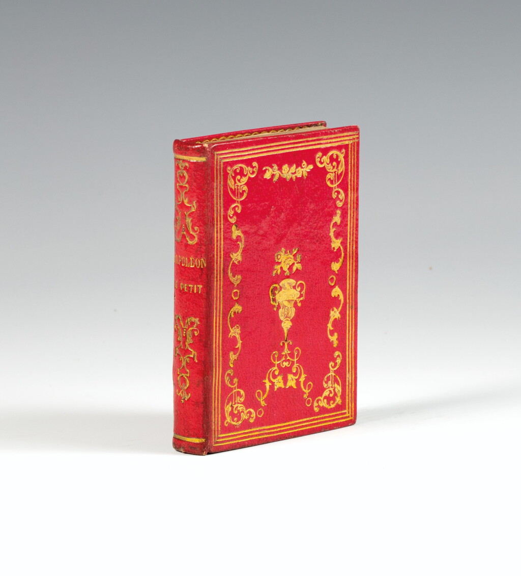 View full screen - View 1 of Lot 80. HUGO. Napoléon le petit. Londres et Bruxelles, 1852. In-16, basane cerise (Reliure de l'époque)..