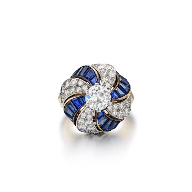 View full screen - View 1 of Lot 1655. Sapphire and Diamond Ring | 梵克雅寶 | 藍寶石 配 鑽石 戒指.